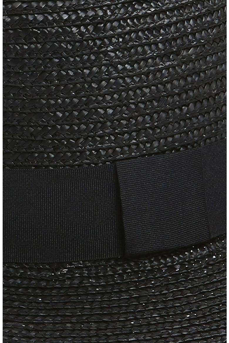 Wide Brim Boater Hat, Alternate, color, BLACK
