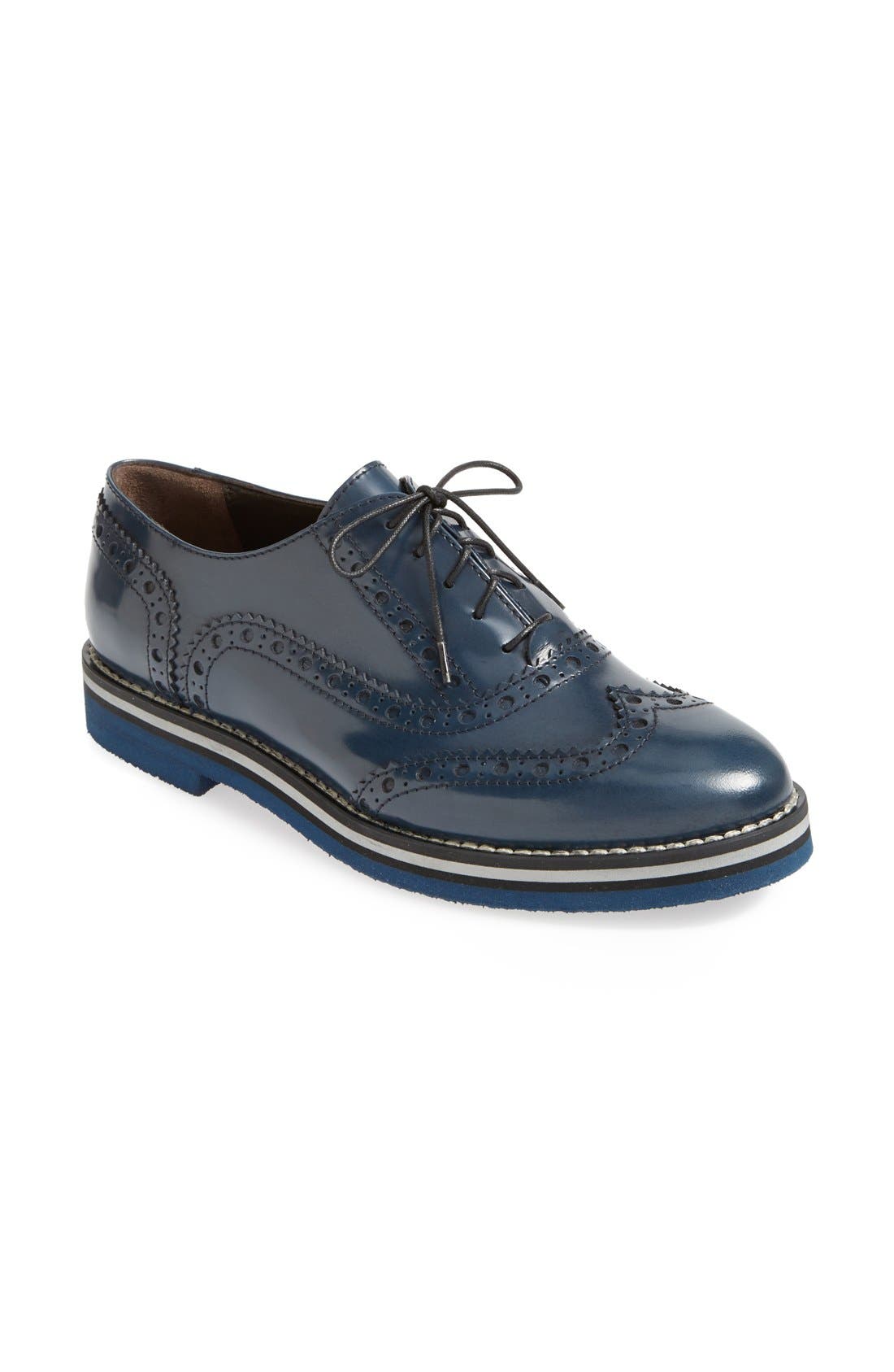 Attilio Giusti Leombruni Brogue Oxford, Main, color, BLUE
