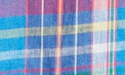 Frank & Eileen Classic Plaid Long Sleeve Linen Shirtdress In Blue Pink Plaid