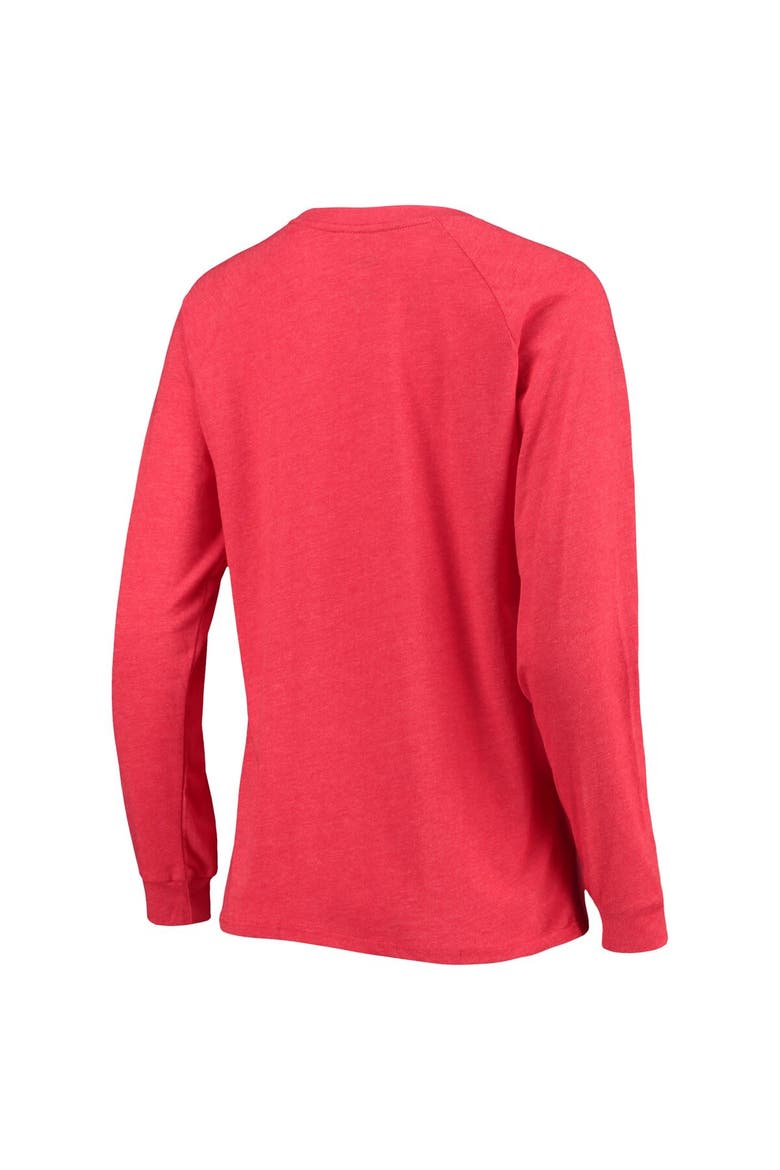 Women's Concepts Sport Heathered Black/Heathered Red Chicago Bulls Raglan Long Sleeve T-Shirt & Shorts Sleep Set, Alternate, color, Heather Black