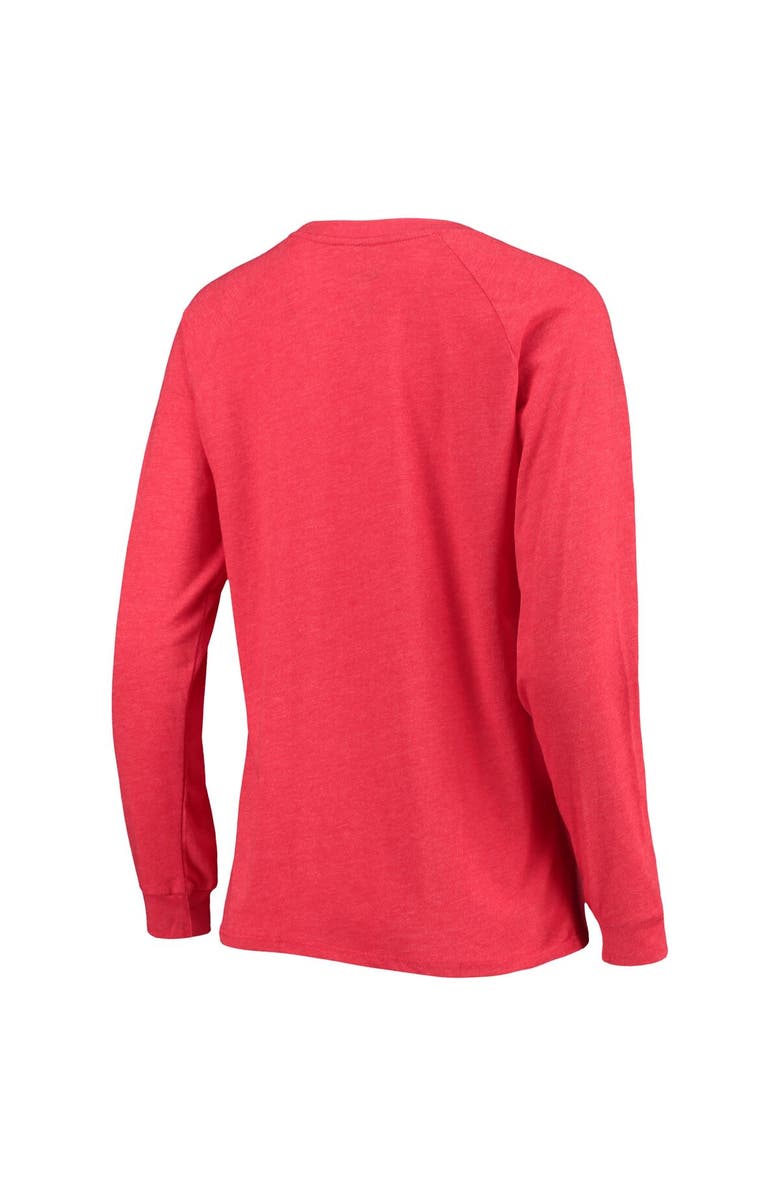 CONCEPTS SPORT Women's Concepts Sport Heathered Black/Heathered Red Chicago Bulls Raglan Long Sleeve T-Shirt & Shorts Sleep Set, Alternate, color, Heather Black