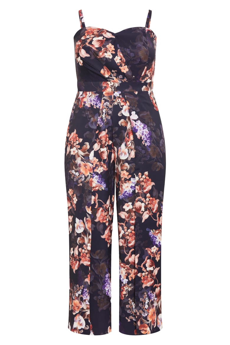 Fiona Floral Print Jumpsuit, Alternate, color, NAVY PRINT