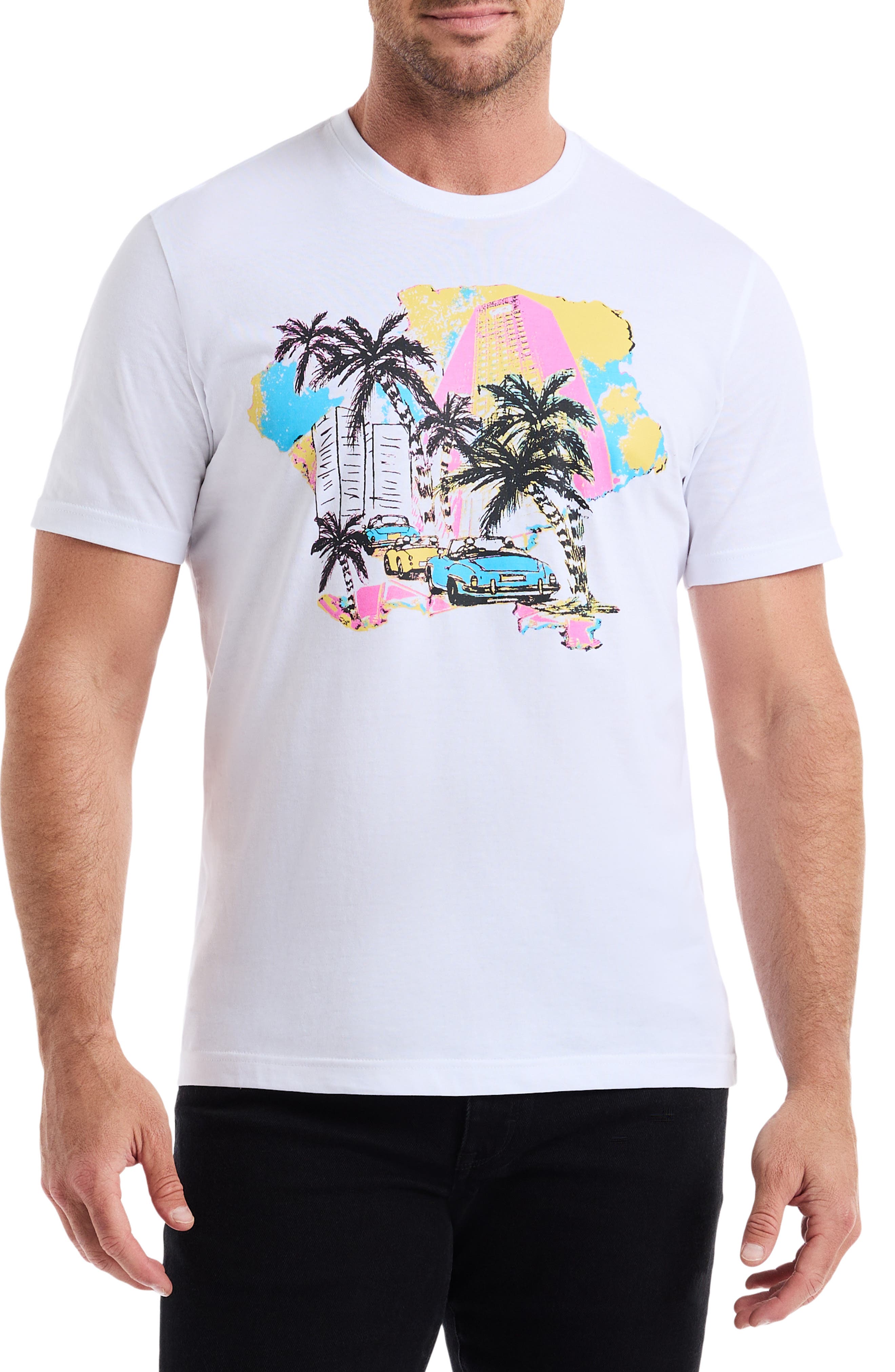 Robert Graham Tropical City Knit Graphic T-Shirt