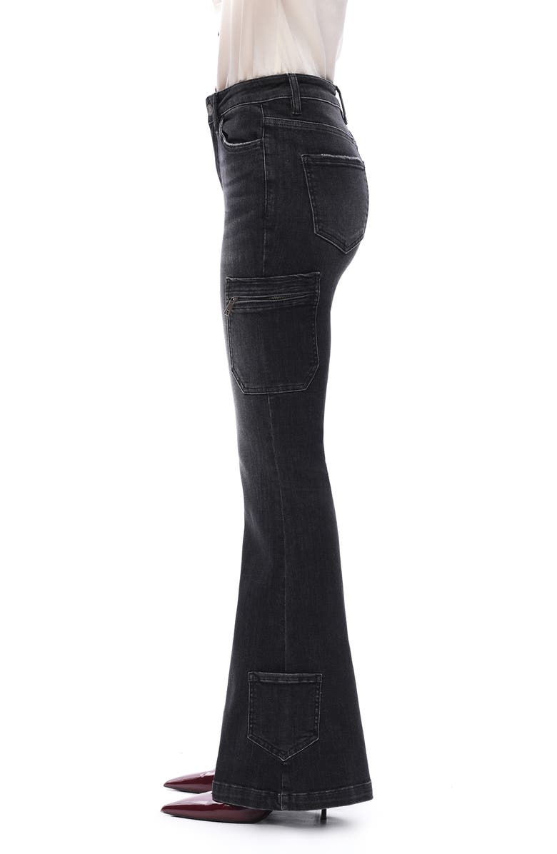Bayeas High Waist Flare Cargo Jeans, Alternate, color, 