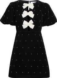 All in Favor Puff Sleeve Bow Minidress