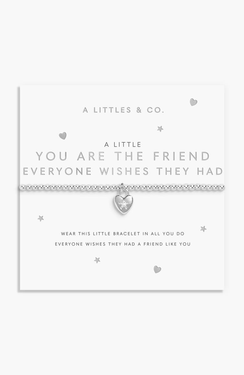 A Littles & Co A Little 'You're The Friend Everyone Wishes They Had' Bracelet In Silver Plating, Alternate, color, Metallic Silver
