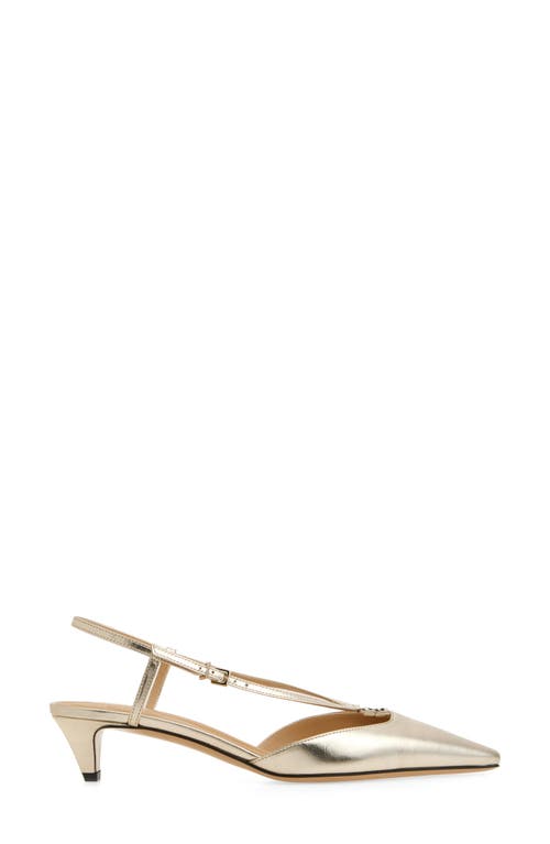 Fendi Fold Metallic 4g Ankle-strap Pumps In F0xew Light Gold