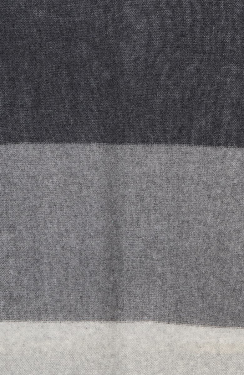 Portolano Stripe Cashmere Wrap, Alternate, color, Charcoal/ Light Grey