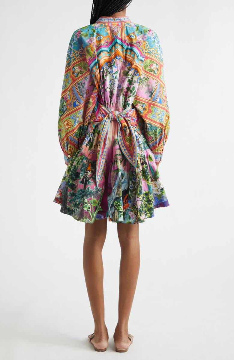 Camilla Print Long Sleeve Cotton Dress, Alternate, color, Turkish Delight