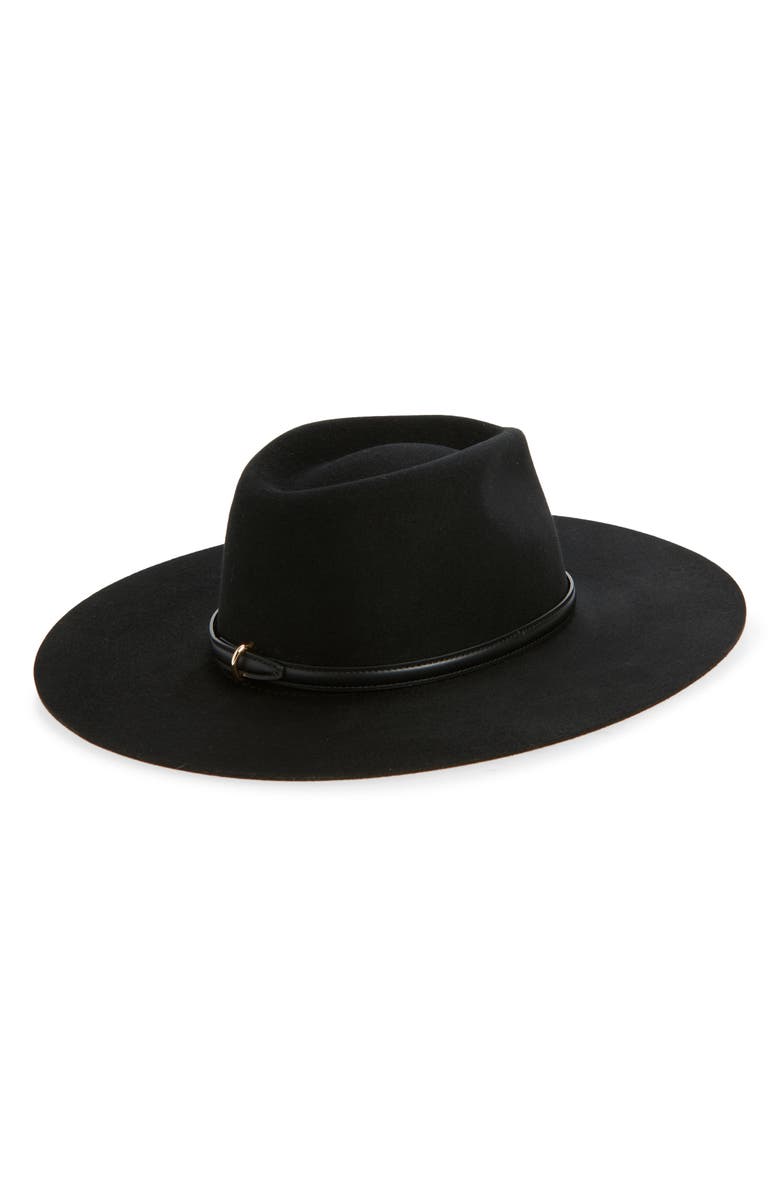 Janessa Leoné Beck Wool Felt Fedora, Alternate, color, Black