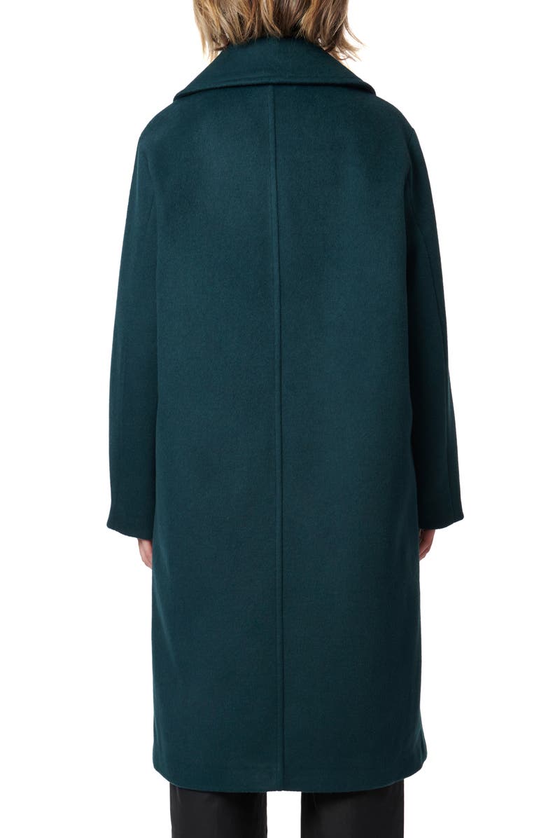 Bernardo Relaxed Double Breasted Coat, Alternate, color, Teal
