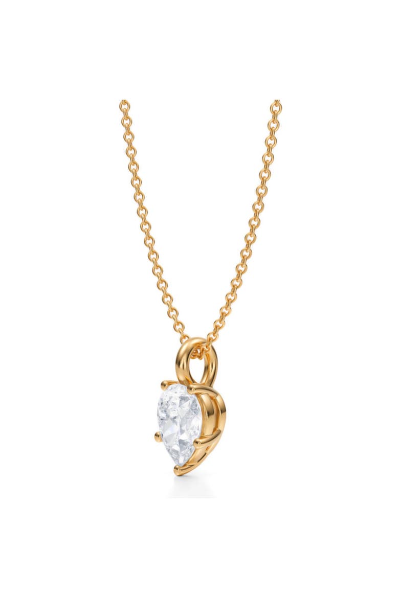Pear Solitaire Lab Diamond Pendant Necklace 14K 1.0ct, Alternate, color, Yellow Gold