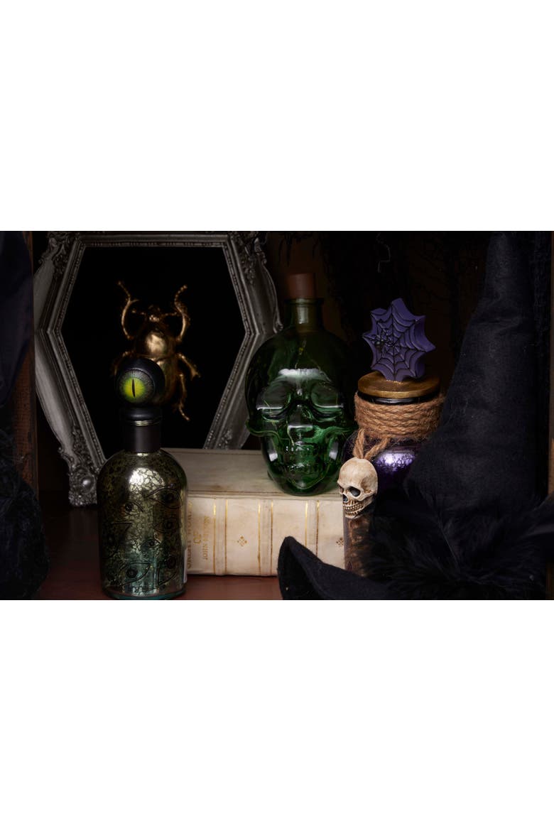 Blue & Black Glass Snake Eye Halloween Bottle Vial 7", Alternate, color, Green