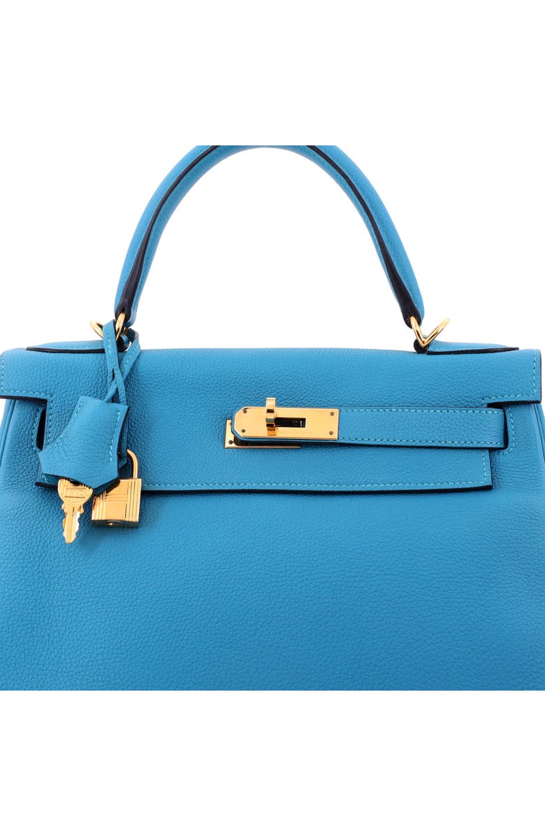 Pre-Owned Hermes Kelly Handbag Blue Togo with Gold Hardware 28, Alternate, color, Turquoise