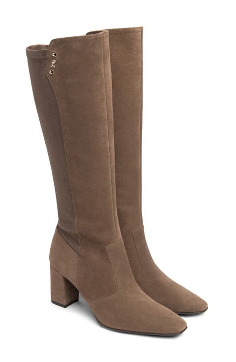 Pointed Toe Stretch Knee High Boot