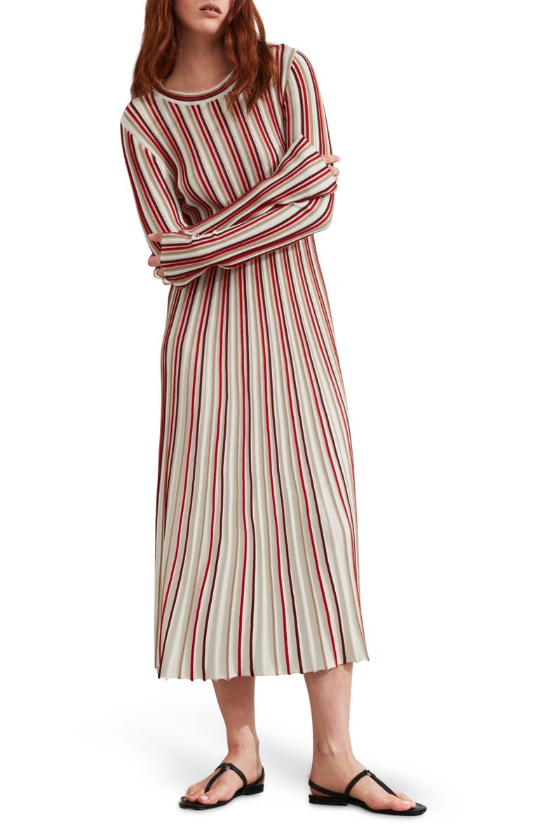 & Other Stories Stripe Long Sleeve Midi Sweater Dress, Main, color,