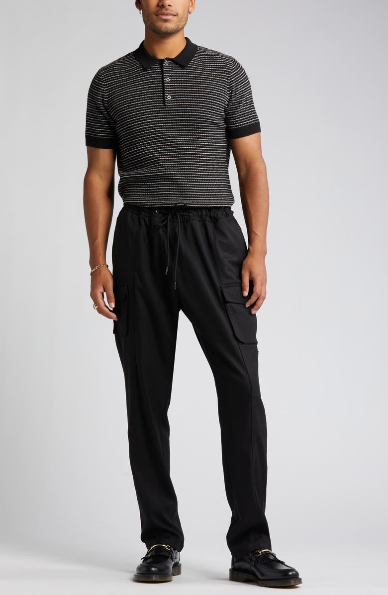 Open Edit Texture Knit Polo Sweater, Alternate, color, 