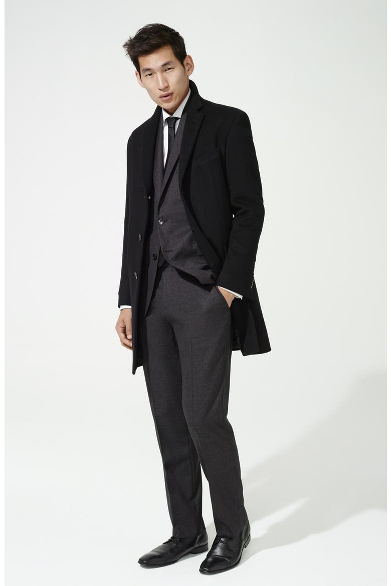 Flatbush Wool Topcoat, Alternate, color, BLACK