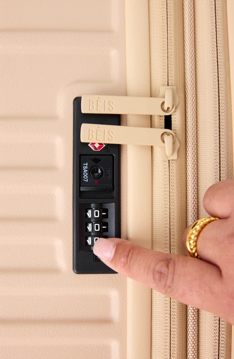 Béis The Medium Check-In Roller Suitcase, Alternate, color, Tonal Beige