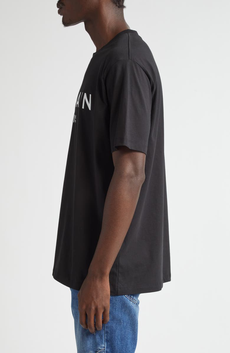 Balmain Logo Cotton T-Shirt, Alternate, color, Eab Black/ White