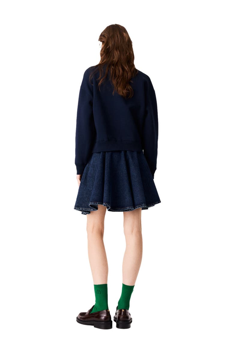 Sweatshirt with poplin details, Alternate, color, Navy