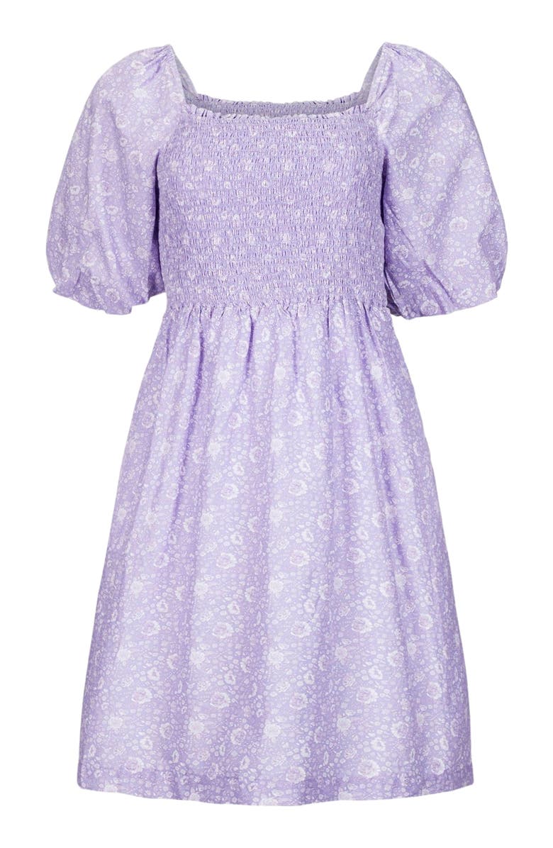 Hope & Henry Women's Organic Smocked Bubble Sleeve Dress, Alternate, color, 