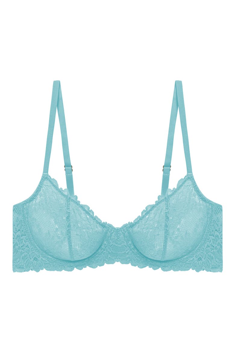 Heavenly Lace Convertible Balconette Bra, Alternate, color, ELECTRIC AQUA