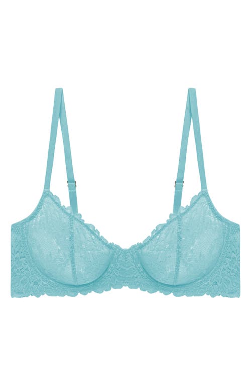 Natori Heavenly Lace Convertible Balconette Bra In Blue