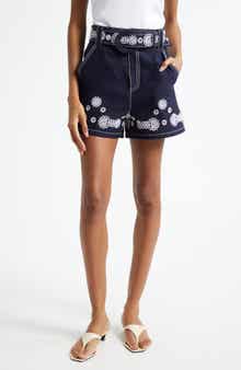 Cinq à Sept Mazie Belted Eyelet Shorts