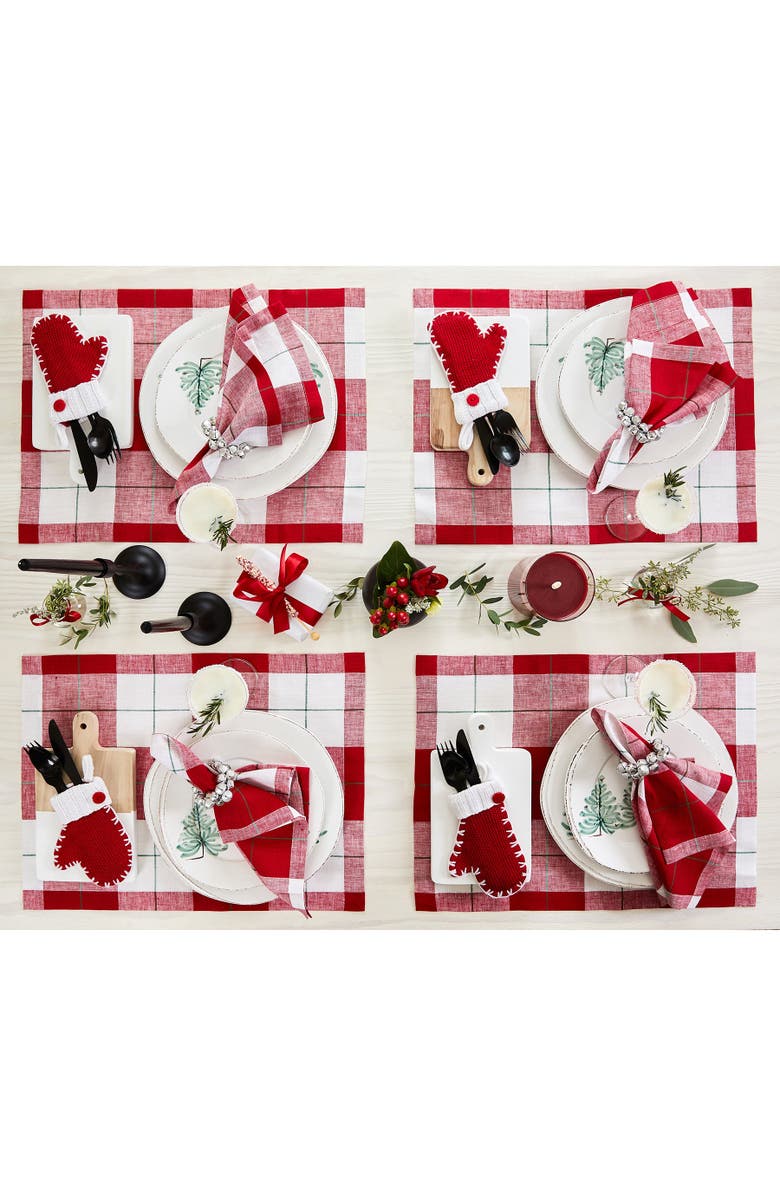 Solino Home Linen Dinner Napkins - Very Merry Plaid, 18" x 18", Alternate, color, Very Merry