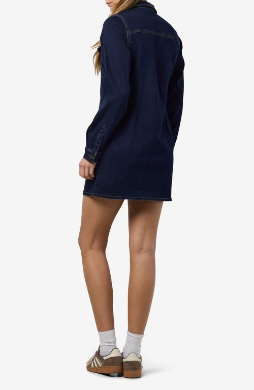 Noisy May Mine Long Sleeve Slim Denim Shirtdress In Blue