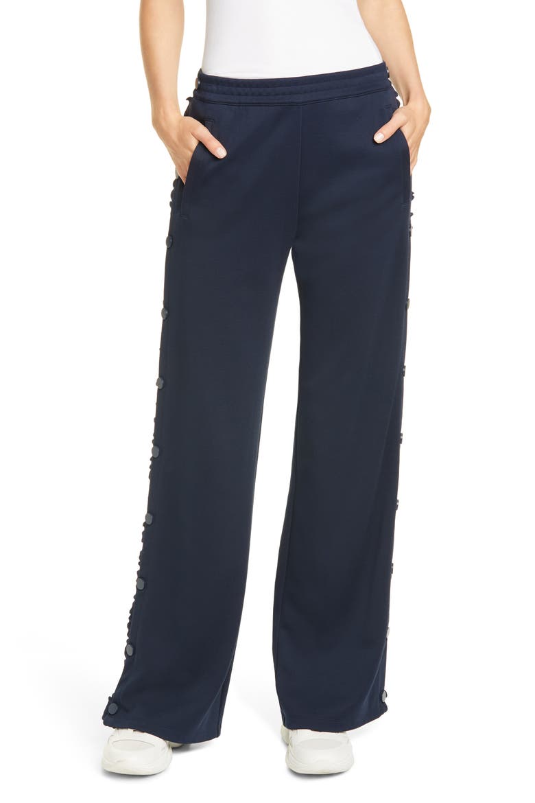Tory Sport Ruffle Tear Away Track Pants, Main, color, TORY NAVY