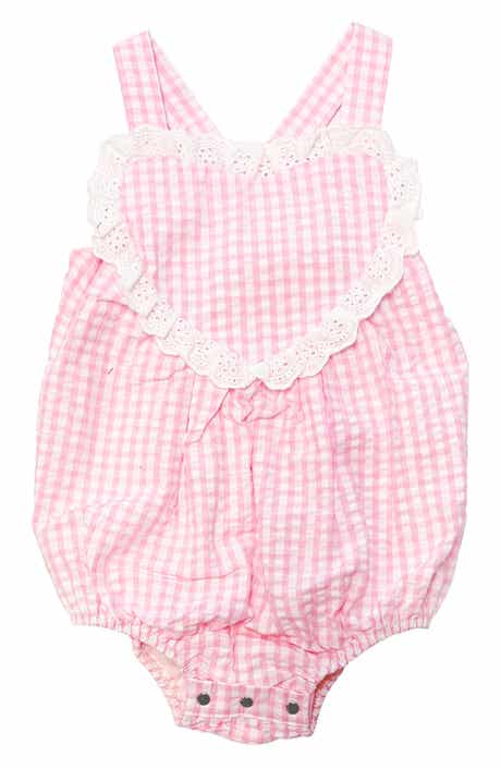Pippa & Julie Seersucker Heart Romper