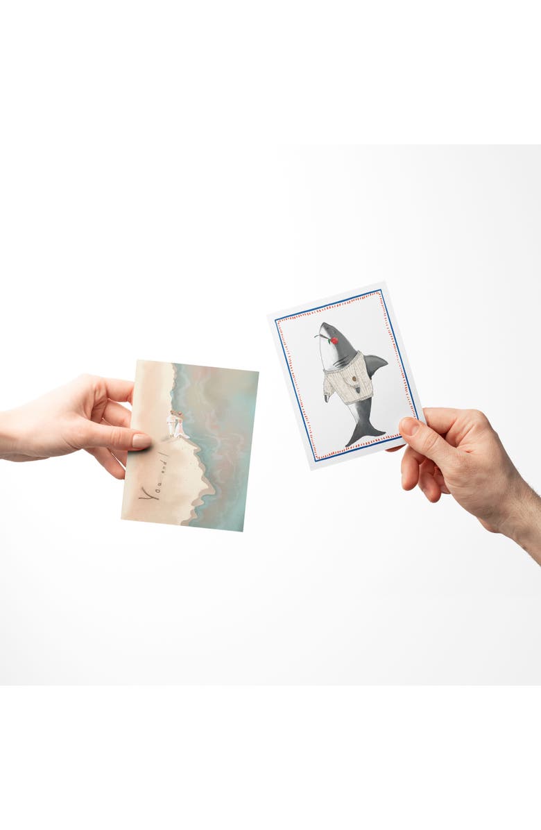 Ramus & Co Love/Valentine's Assorted Greeting Card Pack (3ct) "Beach Walk, Sharky Love, Hello Sunshine", Alternate, color, Multi-Pack