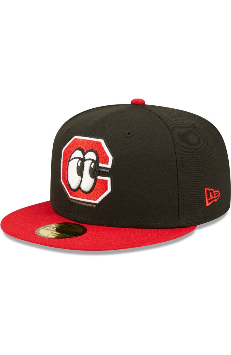 New Era Men's New Era Black Chattanooga Lookouts Authentic Collection Road 59FIFTY Fitted Hat, Main, color, 