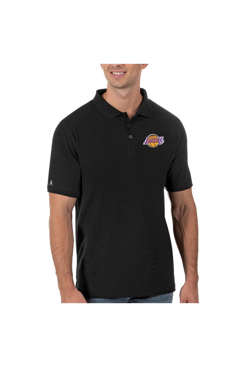 ANTIGUA Men's Antigua Black Los Angeles Lakers Legacy Pique Polo, Main, color, Black