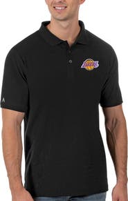 ANTIGUA Men's Antigua Black Los Angeles Lakers Legacy Pique Polo