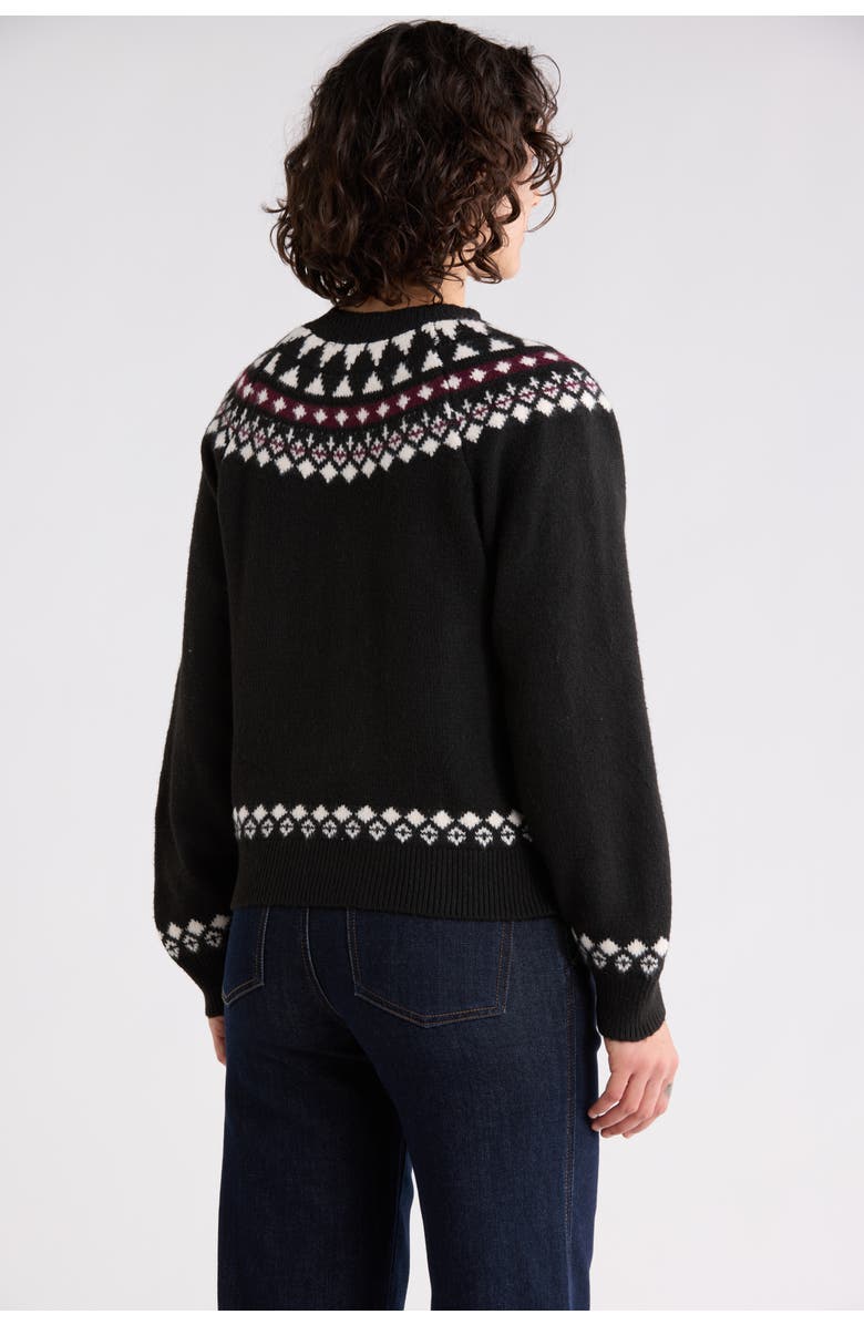 Sanctuary Fair Isle Cardigan, Alternate, color, Black/ Prosecco/ Pinot