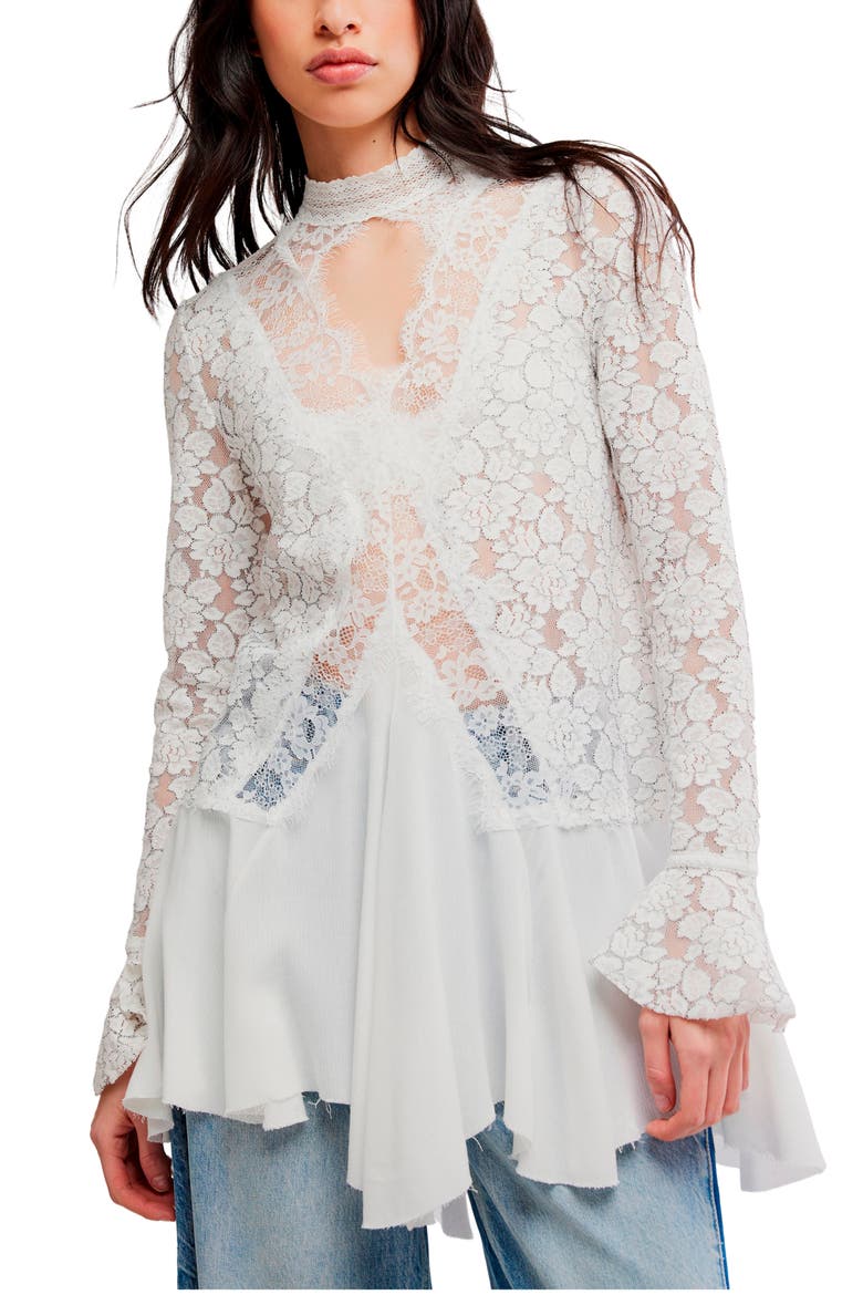 First Crush Lace Tunic, Main, color, IVORY