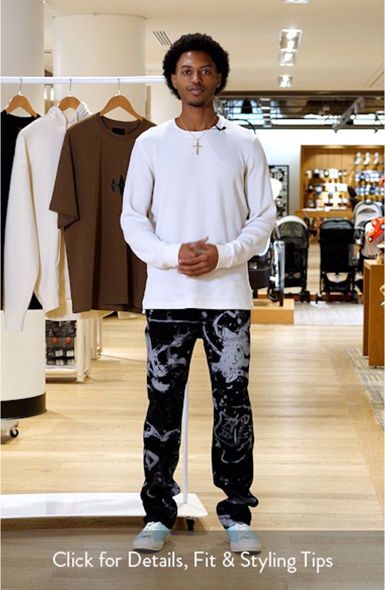 Ricardo Slim Fit Graffiti Graphic Jeans, sales video thumbnail