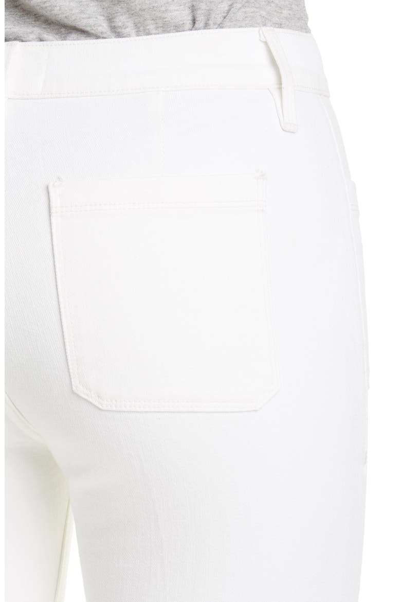 Le Bardot Patch Pocket Crop Flare Jeans, Alternate, color, BLANC