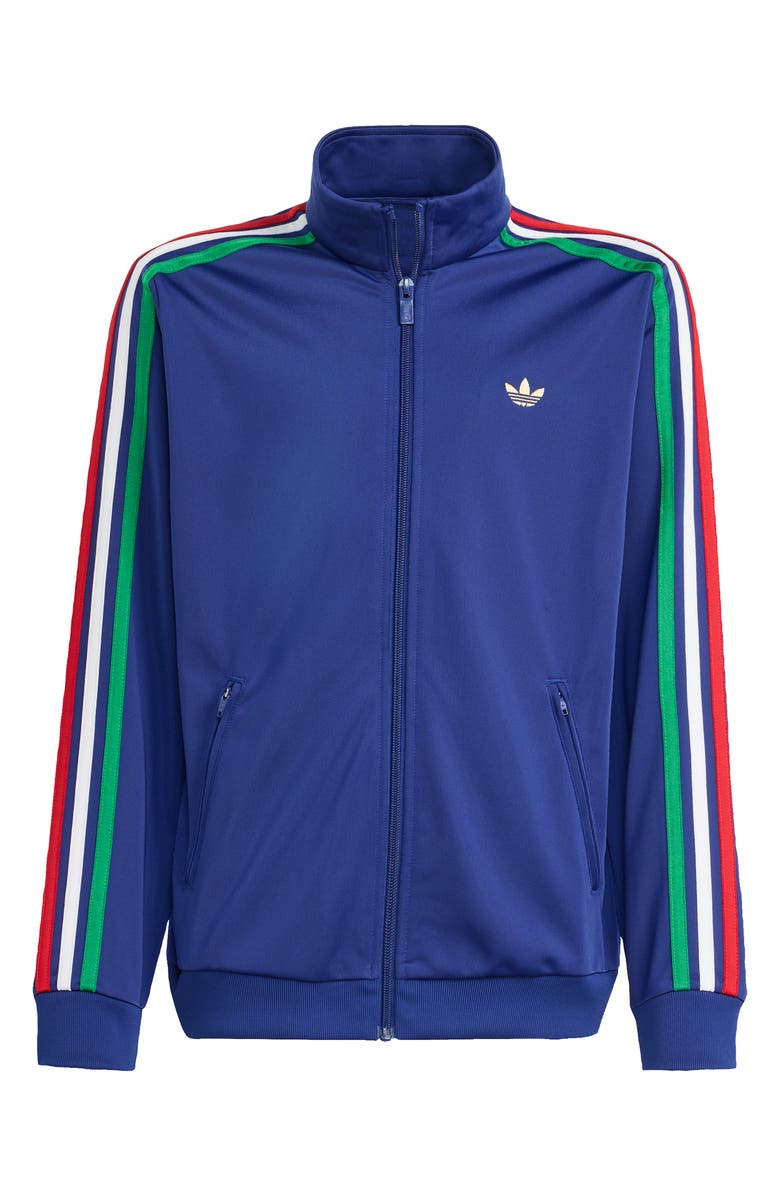 adidas Originals Kids' Firebird Recycled Polyester Track Jacket, Main, color, Victory Blue/ Light Gold