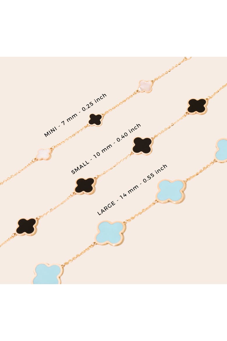 Mini Gold Clover Bracelet, Alternate, color, Gold