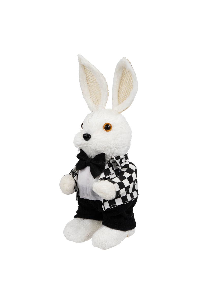 Northlight Boy Easter Rabbit Figurine in Checkered Jacket - 10", Alternate, color, Black