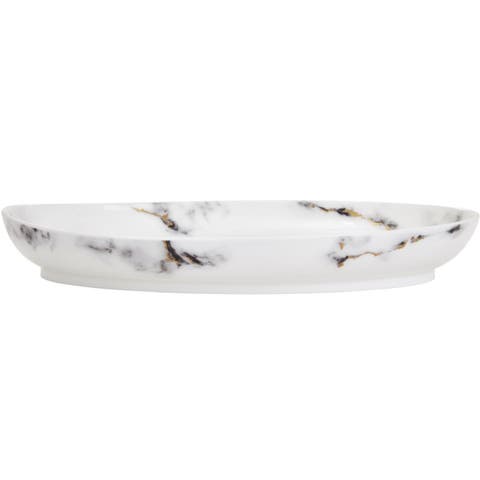 Marble Venice Fog 16 Inch Deep Oval Platter
