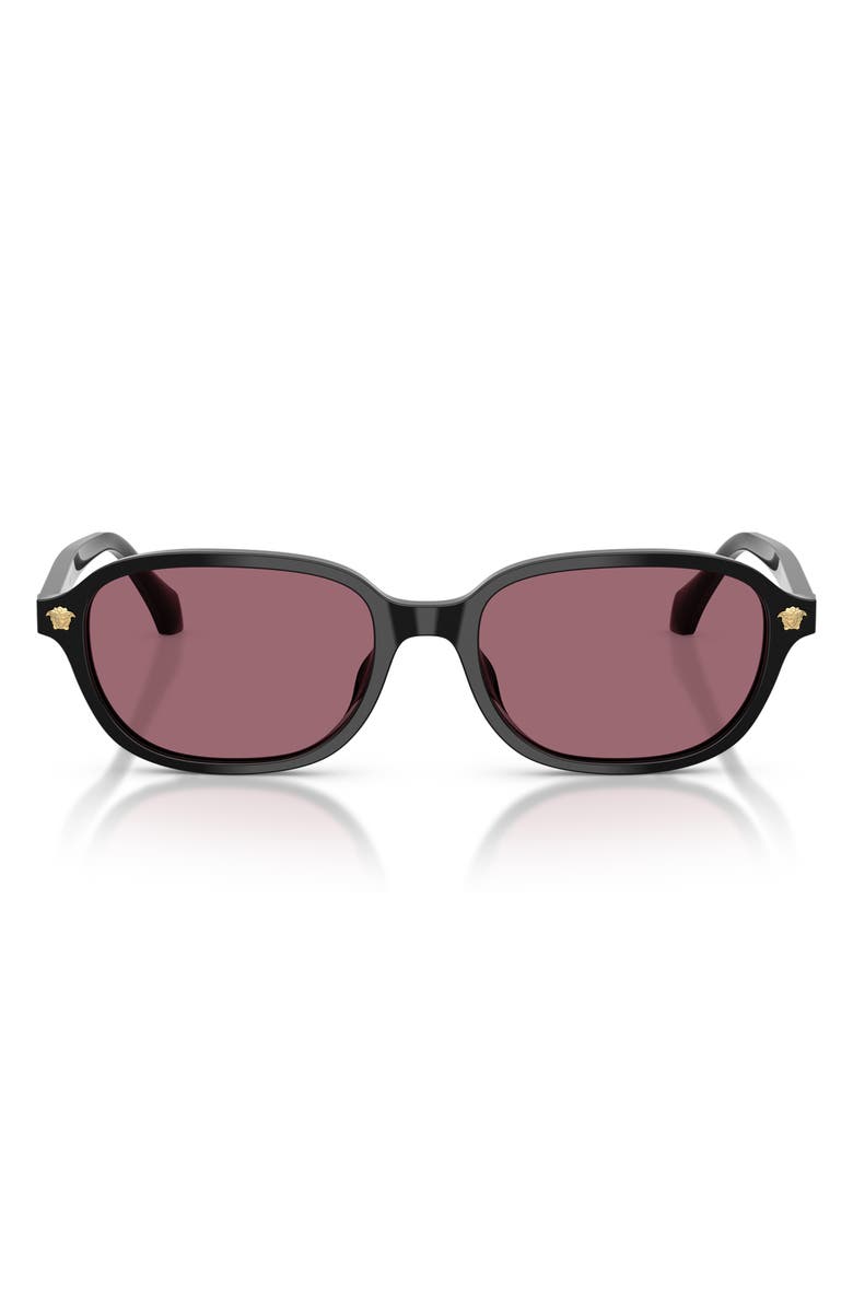 Versace 53mm Pillow Sunglasses, Main, color, Black / Violet