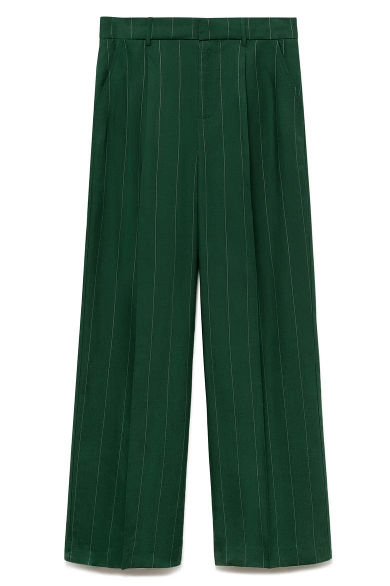 Pinstripe Wide Leg Pants, Alternate, color, GREEN
