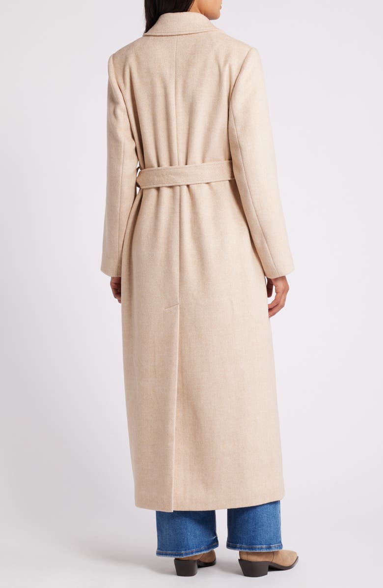 Sam Edelman Double Breasted Twill Coat, Alternate, color, Seasame/ Ivory Twill