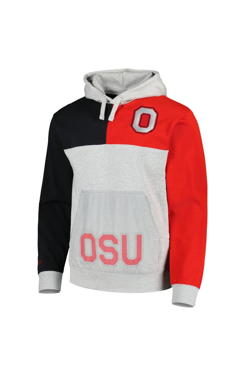 Mitchell & Ness Men's Mitchell & Ness Heather Gray Ohio State Buckeyes Tie-Breaker Pullover Hoodie, Alternate, color, Heather Gray