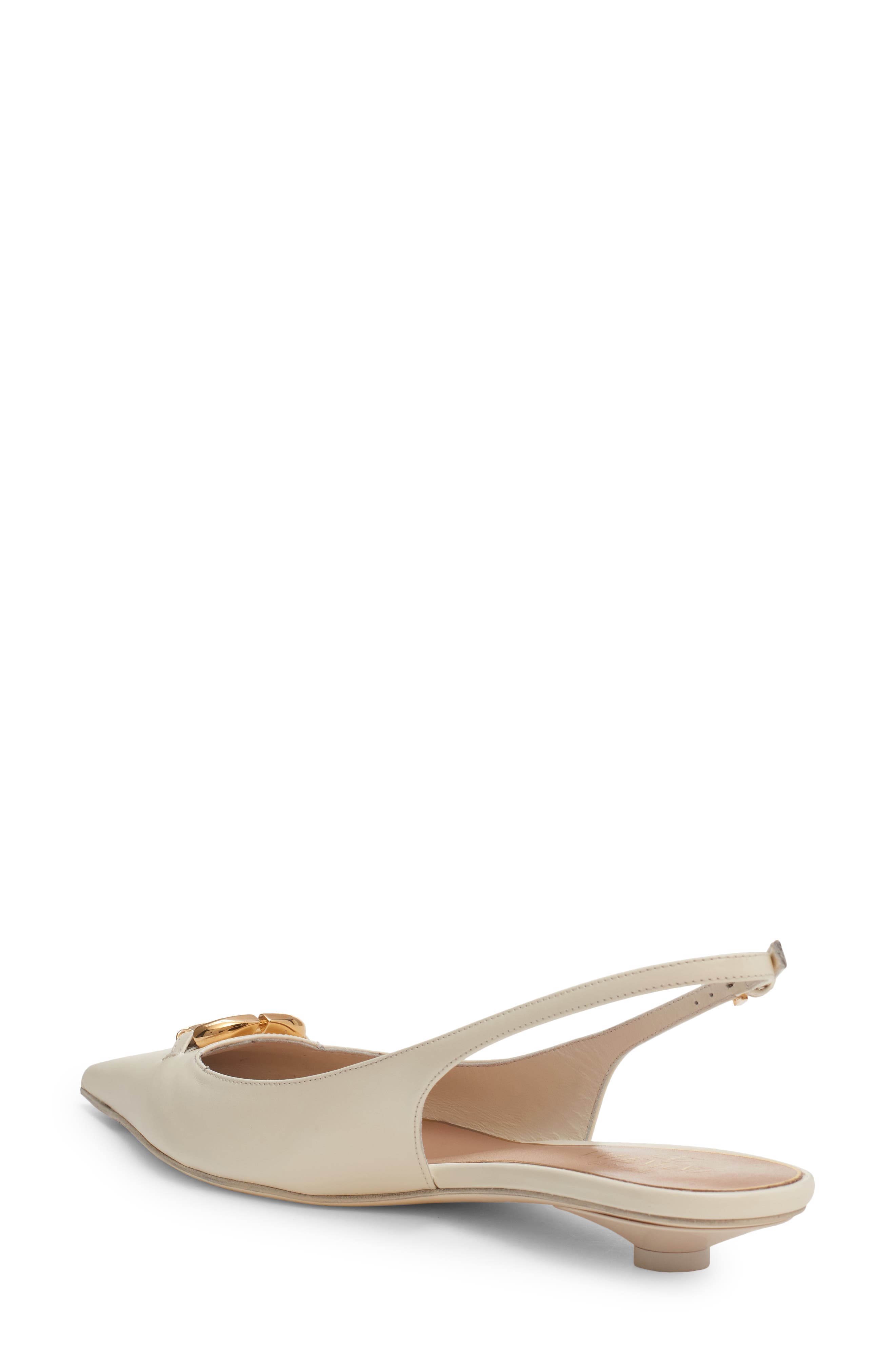 VLOGO Moon Pointed Toe Slingback Pump, Alternate, color, IVORY